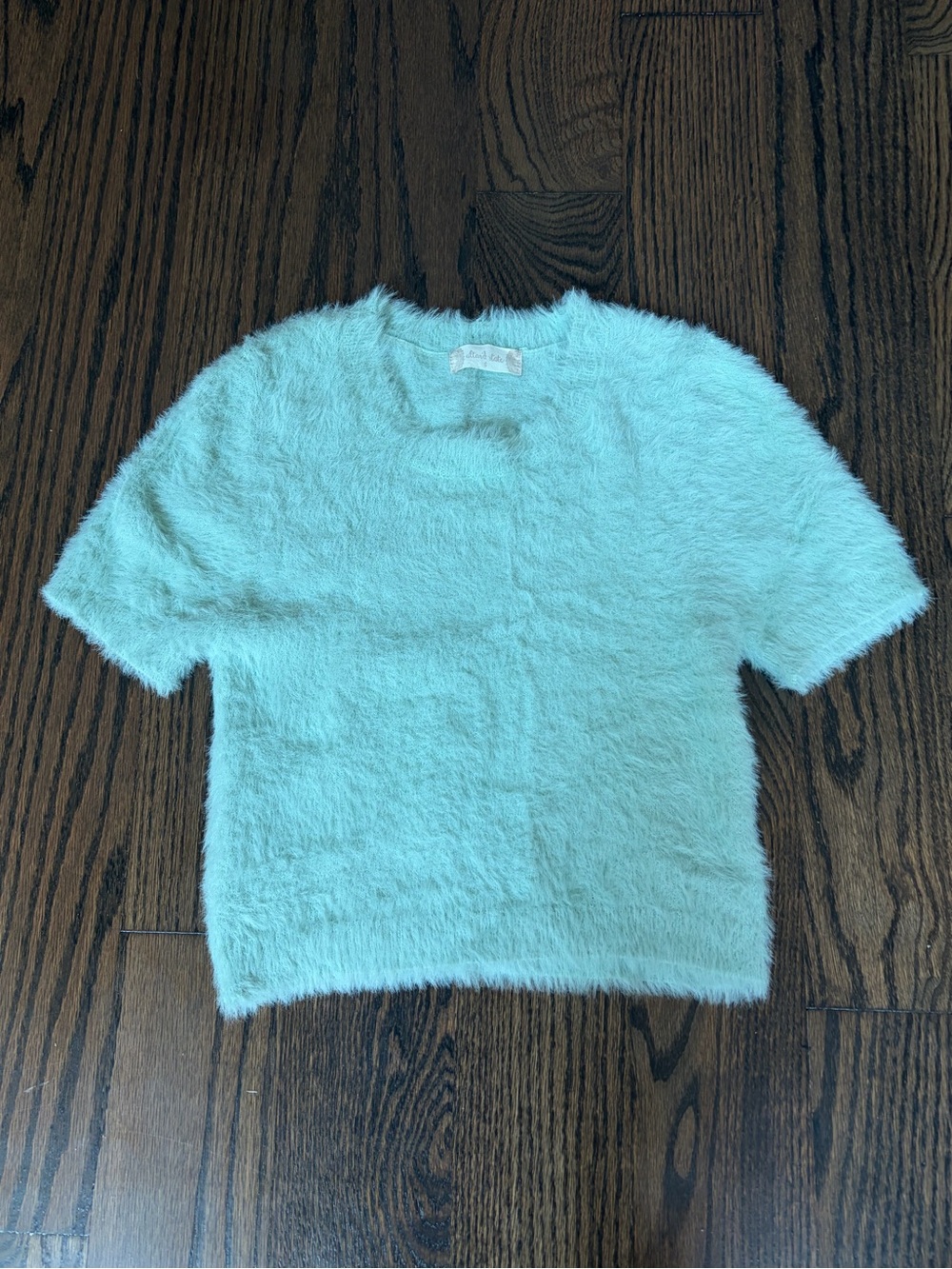 Altar'd State Fuzzy Short-Sleeve Sweater - Mint